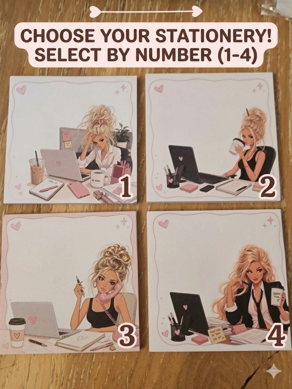 Buyers Choice: Blonde Office Girl Sticky Notes Notepad